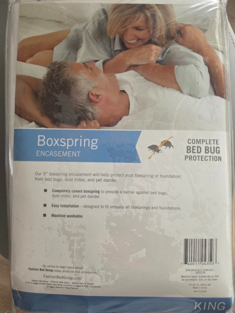 King Size Box Spring Encasement – Bed Bug Protection – NWT
